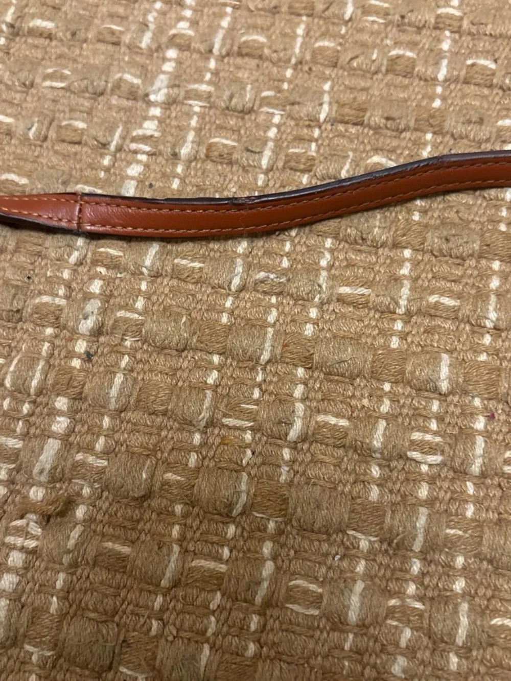 Coach Brown and Tan Signature Crossbody with Leather Stripe
